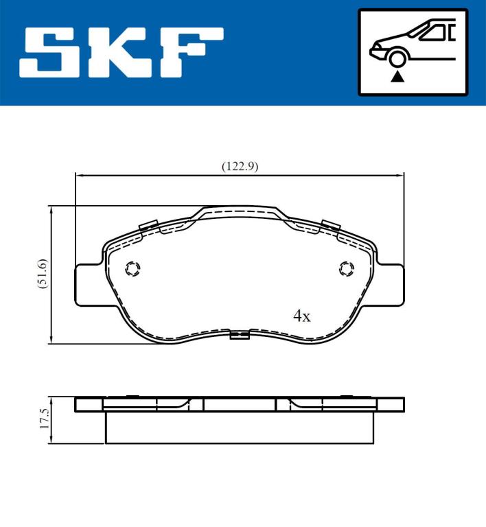 Jogo de 4 pastilhas de travão SKF ref. VKBP 80677